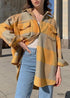 Boho Long Jacket with Checkered Pattern